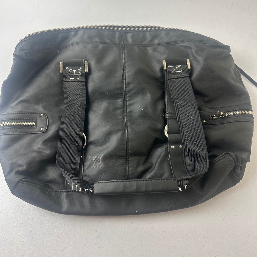 Lauren Ralph Lauren Duffel Bag Womens Large Black Zip Travel Outdoor Weekender